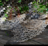 Weaving Woven Basket with Leather Handle - Tourism Canberra