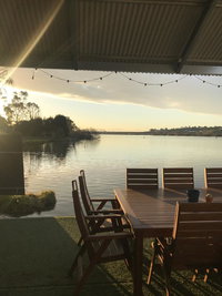 Shack built over the Murray River